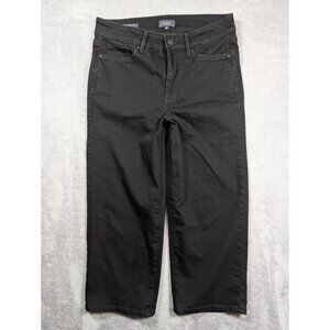 NYDJ Marilyn Straight Jeans Womens Size 8 Black Cropped Ankle Lift Technology
